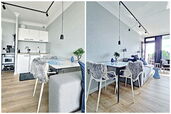 Wohnzimmer mit Essplatz und Küchenzeile